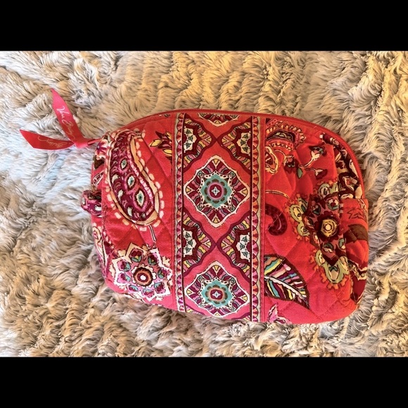 Vera Bradley | Medium Quilted Cosmetic Tote | Call Me Coral - Picture 3 of 9